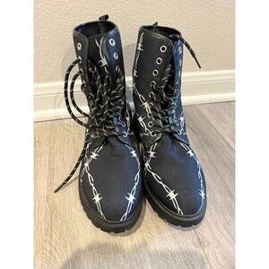Parked Wire Combat Boots women New Black Size 9